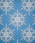 Luminous White Snowflake Blue Fabric Rug