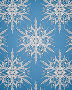 Luminous White Snowflake Blue Fabric Rug