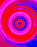 Vibrant Red Pink Blue Swirl Rug