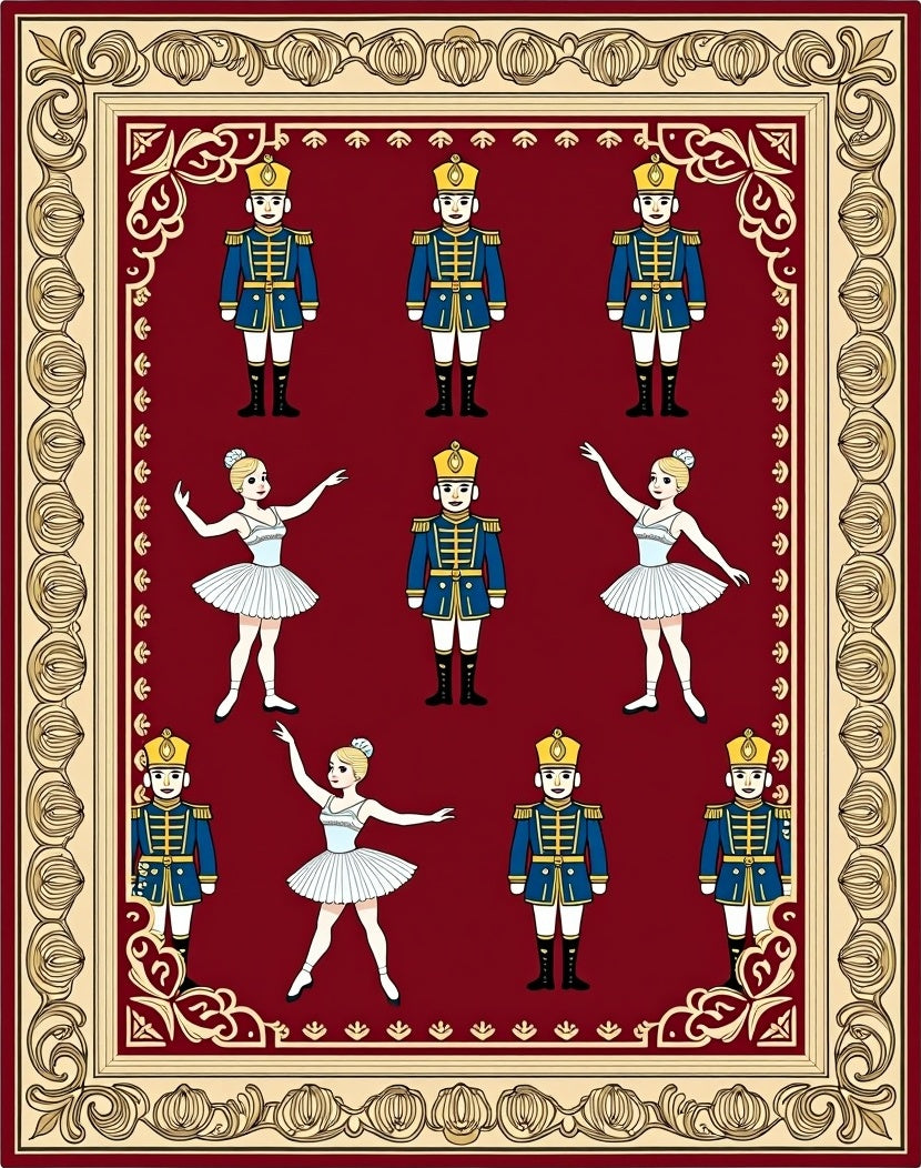 Nutcracker Ballet Cavalier Marie Red Rug