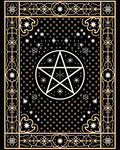 Celestial Golden Pentagram Starry Night Rug