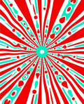 Radiant Red Turquoise Starburst Medallion Rug