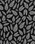 Black White Feather Garden Rug
