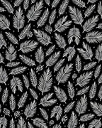 Black White Feather Garden Rug