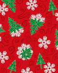 Red Green White Festive Christmas Trees Rug