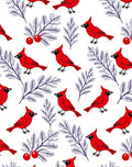 Red Cardinal Winter Berry Branches Rug