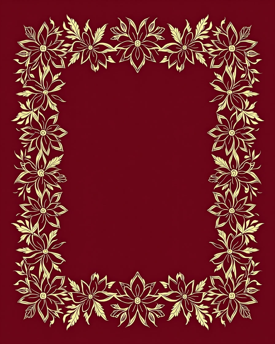 Golden Petal Leafed Border Rug