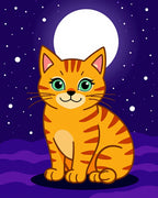 Orange Tabby Cat Under Full Moon Rug