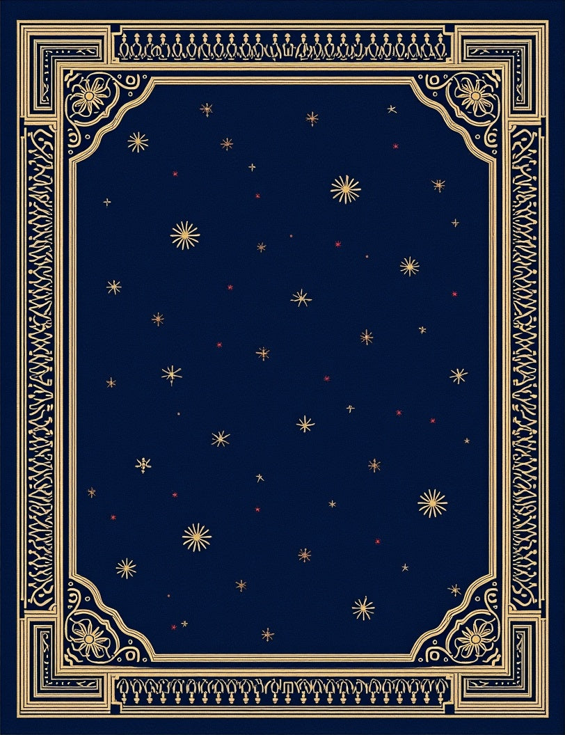 Celestial Navy Gold Star Scape Rug