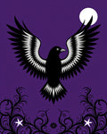 Purple Crow Moon Swirl Accent Rug