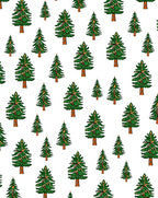 Evergreen Christmas Trees Scattered Background Rug