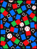 Playful Red Blue Green Sports Squares Rug