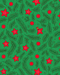 Red Star Christmas Pine Whimsical Rug