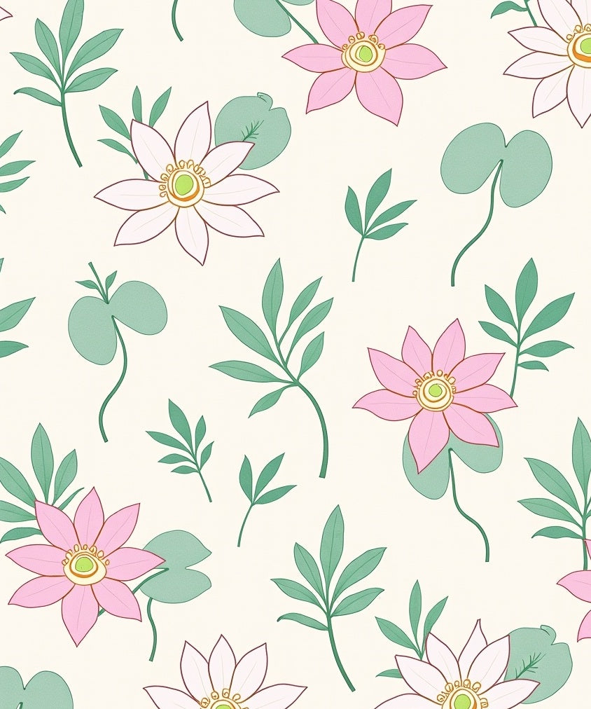 Pink Lavender Floral Leaf Sprig Rug