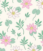 Pink Lavender Floral Leaf Sprig Rug