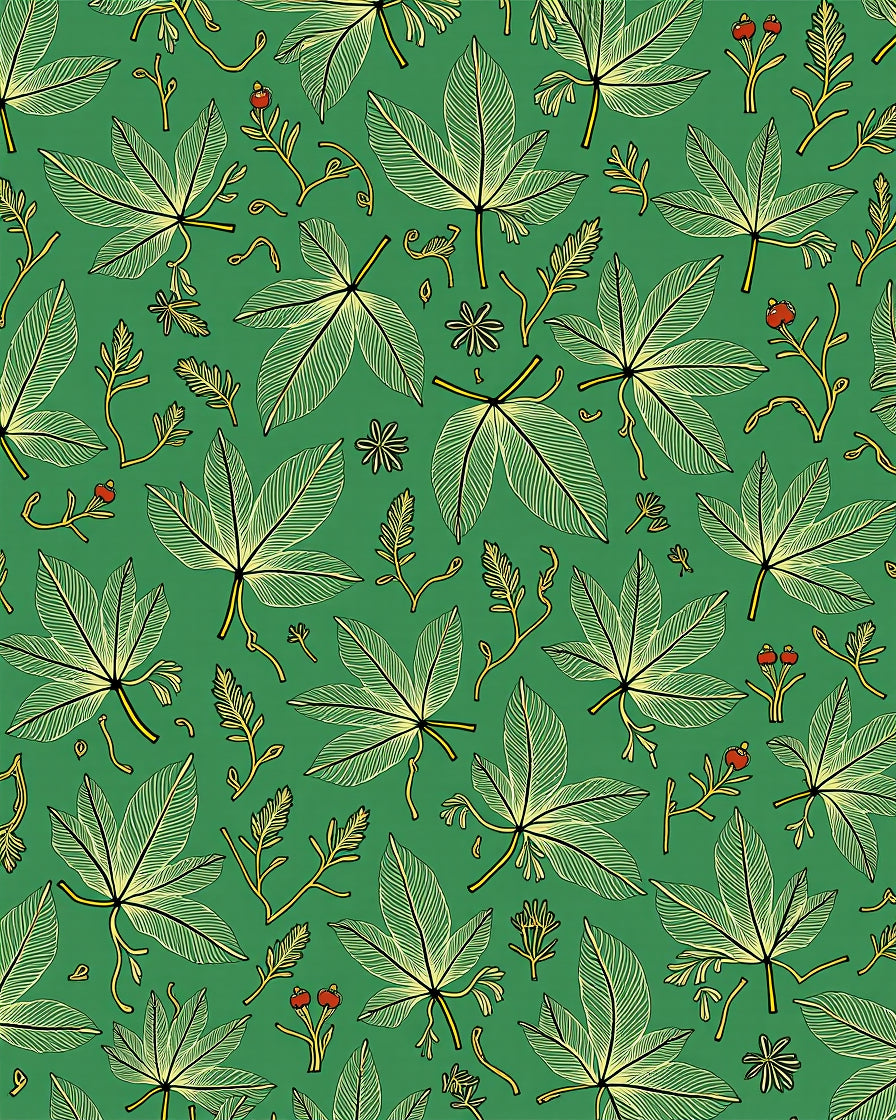 Emerald Green Leafy Branch Bounty Rug