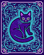 Mystical Purple Cat Swirls Rug