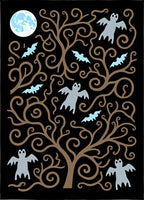 Spooky Ghost Bats Moon Tree Nocturnal Rug