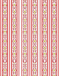 Red Gold Vertical Ornate Stripe Rug