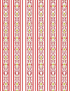Red Gold Vertical Ornate Stripe Rug