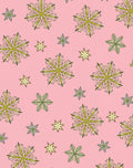 Soft Pink Green Snowflake Sprinkle Rug
