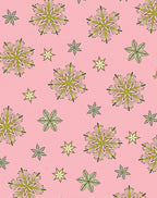 Soft Pink Green Snowflake Sprinkle Rug