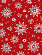 Red White Snowflake Cluster Rug