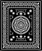 Black White Mandala Starburst Frame Rug