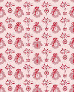 Crimson Red Floral Butterfly Swirl Rug