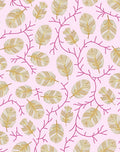 Golden Feathers Pink Coral Branch Rug