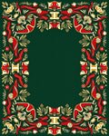 Bold Red Yellow Foliage Border Rug