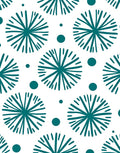Teal Sunburst Dot Mid-Century Rug