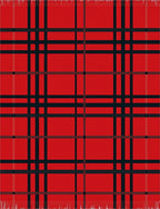 Bold Red Black Plaid Tartan Rug