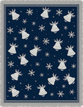 Navy White Bell Snowflake Repeat Rug