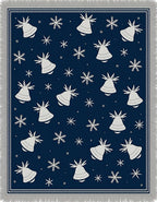 Navy White Bell Snowflake Repeat Rug