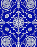 Vibrant Cobalt Mandala Scroll Rug