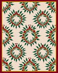 Crimson Leafy Wreath Floral Rug