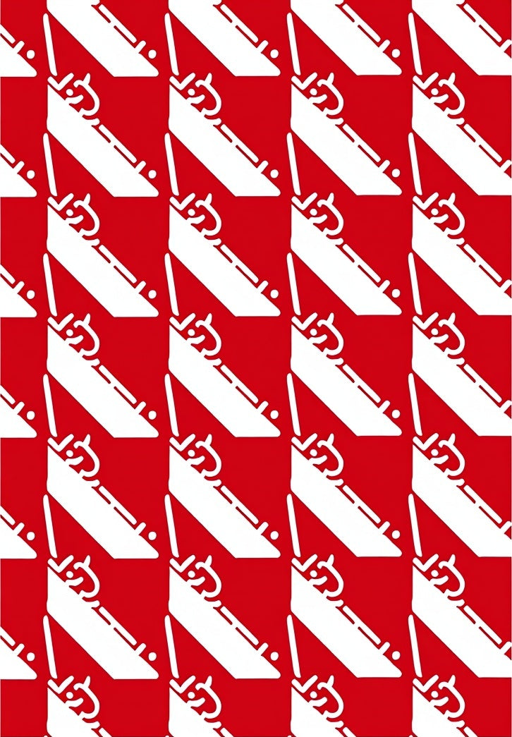 Bold Red Diagonal Stripe Geometric Rug