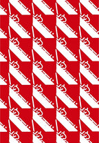 Bold Red Diagonal Stripe Geometric Rug