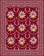 Deep Red Starburst Bell Laurel Rug