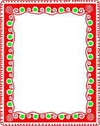 Festive Red Green Dot Swirl Border Rug