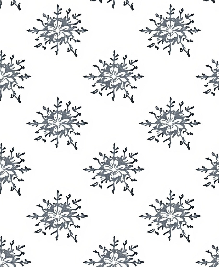 Chic Gray Snowflake Repeat Rug