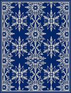 Winter White Snowflake Medallion Blue Rug