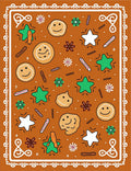 Whimsical Gingerbread Star Cookie Collage Rug