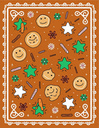 Whimsical Gingerbread Star Cookie Collage Rug