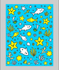 Whimsical Yellow Star Fish Undersea Rug