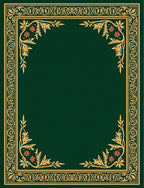 Emerald Green Golden Floral Border Rug