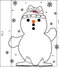 Charming Snowman With Snowflakes Collection Rug