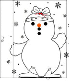 Charming Snowman With Snowflakes Collection Rug