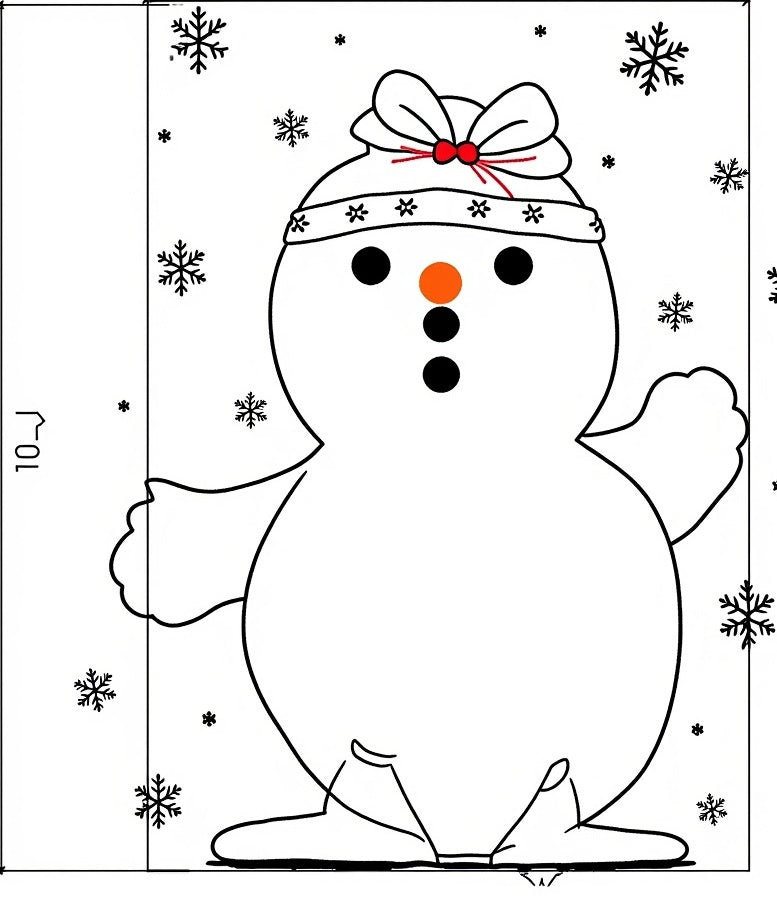Charming Snowman With Snowflakes Collection Rug
